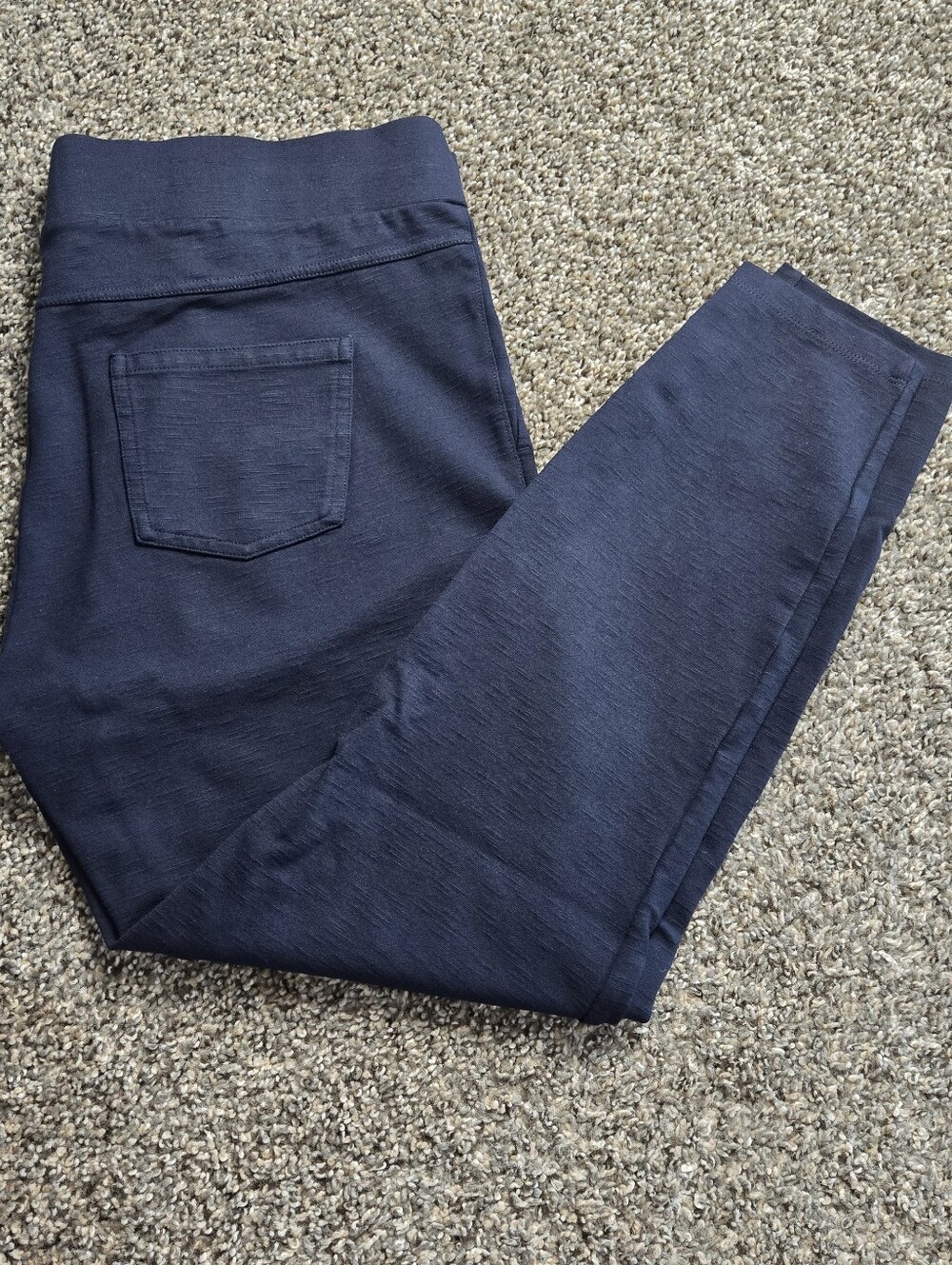*SALE*Matty M Pull On Ponte Pants Navy Blue Tapered Skinny Leg Jegging Womens XL